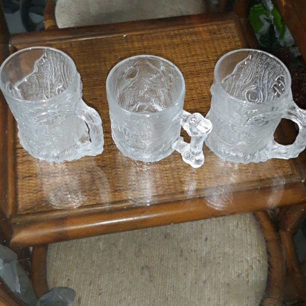 3 vintage McDonalds Flintones glass mugs (SKU AB4)
